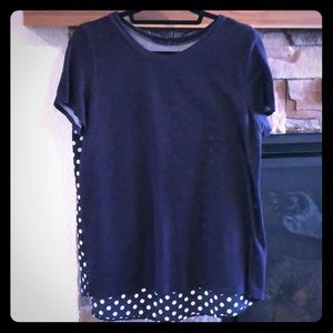 Blue Polka Dot Top